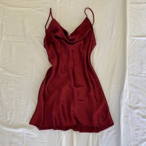 Red Silk Slip Dress